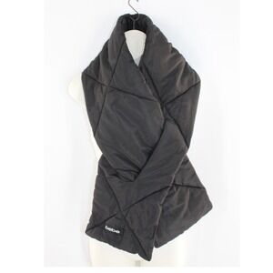 Bebe Puffer Scarf Quilted Pull-Through Winter Wrap OS Black